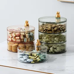 Cartoon Rabbit Spinning Fruit Bowl Dried Fruit Bowl Luxury Creative Multi-layer Fruit Box Containing Household Nut Snack Box