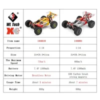 WLtoys 144010 144001 75KM/H 2.4G Racing RC Car Brushless 4WD High Speed Off-Road Remote Control Drift Toys for Children 2
