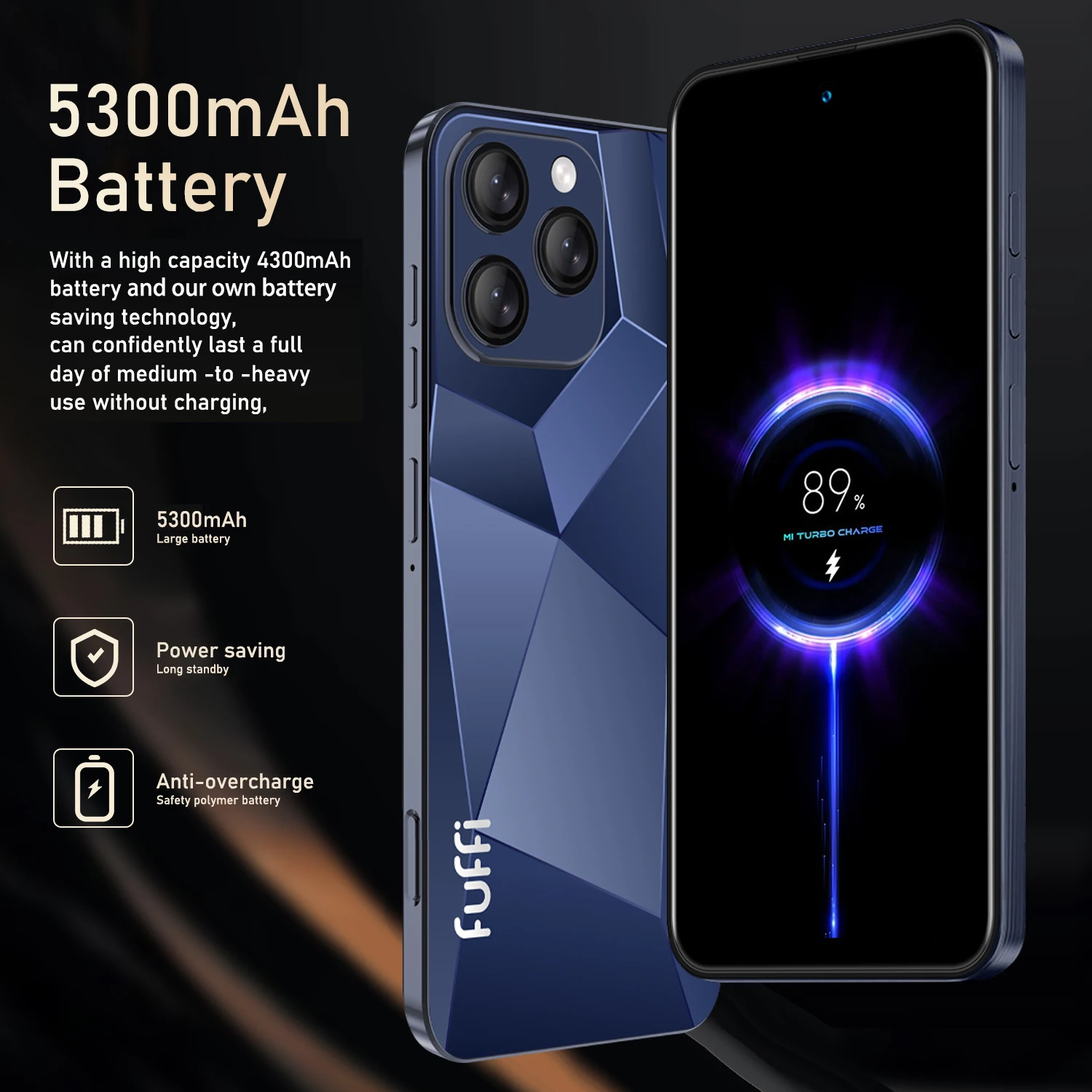 FUFFI A16 Pro Smartphone Cellphones Android 12 6.56 inch Screen,12+512GB,24+48MP,Mobile phone,5300mAh Google Play Store,Phone 6