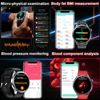 Nouvelle Montre Connectée Santé 2026 avec Thérapie Laser 650nm, ECG, Acide Urique, Tension Artérielle, Lipides et Appel Bluetooth pour Android et iOS 4