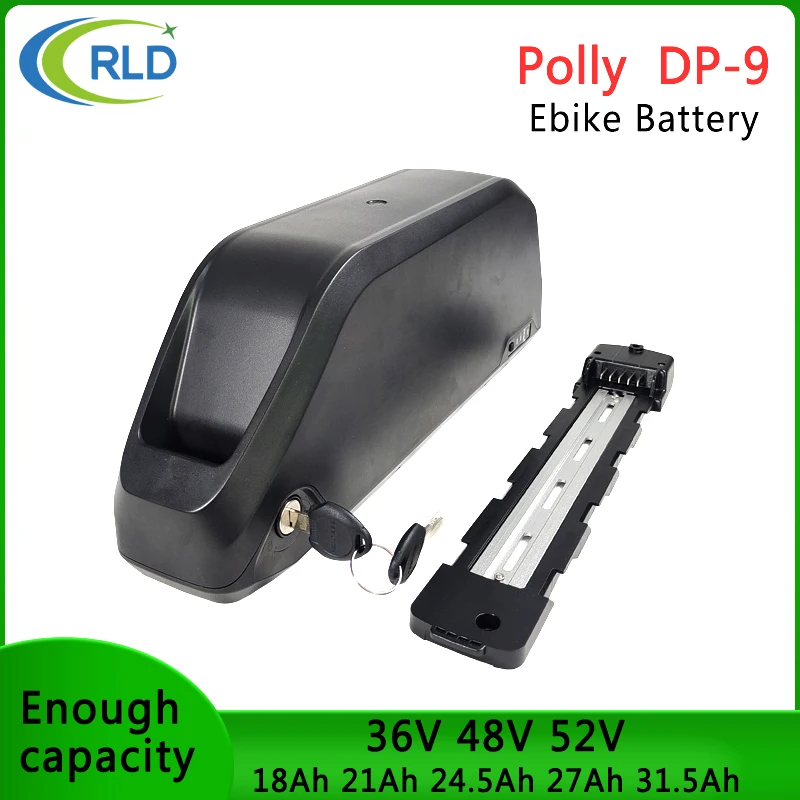 

48V 52V Polly DP-9 EBike Battery 36V 21Ah 24Ah 31Ah Lithium Ion ebike Batteries Downtube Bateria Pack for 1500W 1000W 750W Motor