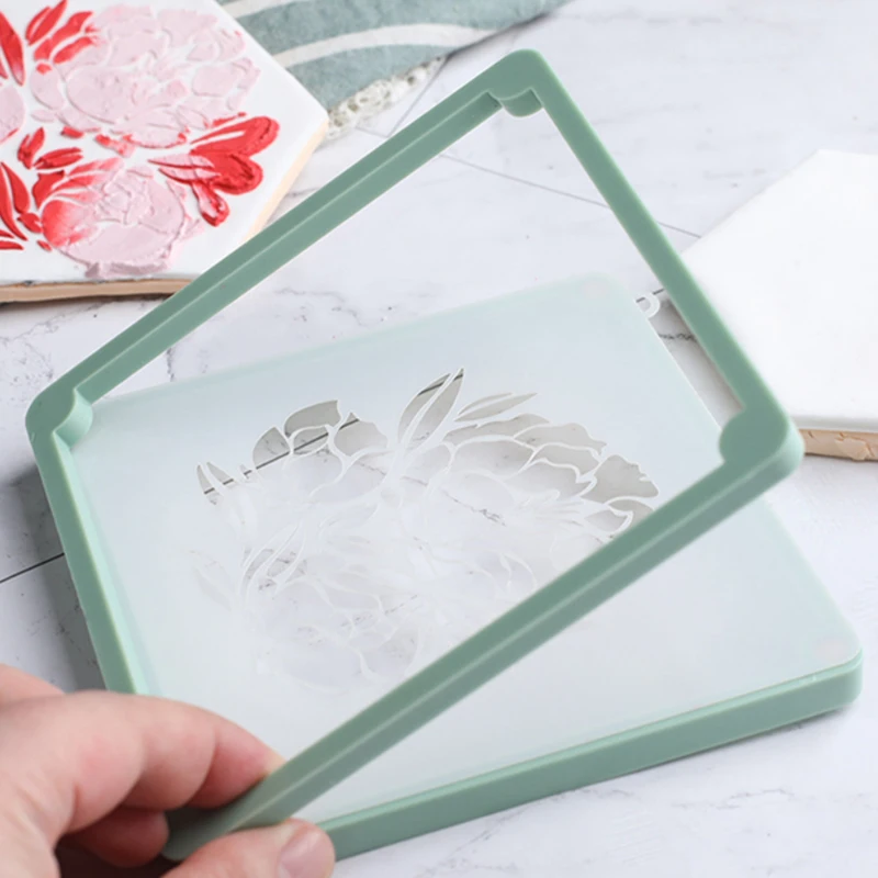 Fondant Icing Cookie Stencil Fixing Frames Happy Birthday Sugar Cookies Baking Magnetic Biscuit Stencil Holder