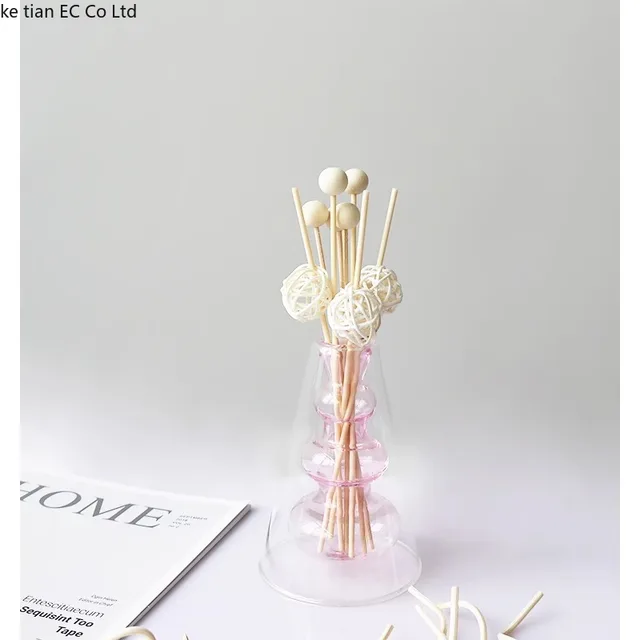 Bouteille d'aromathérapie en verre de rotin sans feu, diffuseur d'huile de parfum essentiel vide, décoration de salon, couleur double petit vase 4