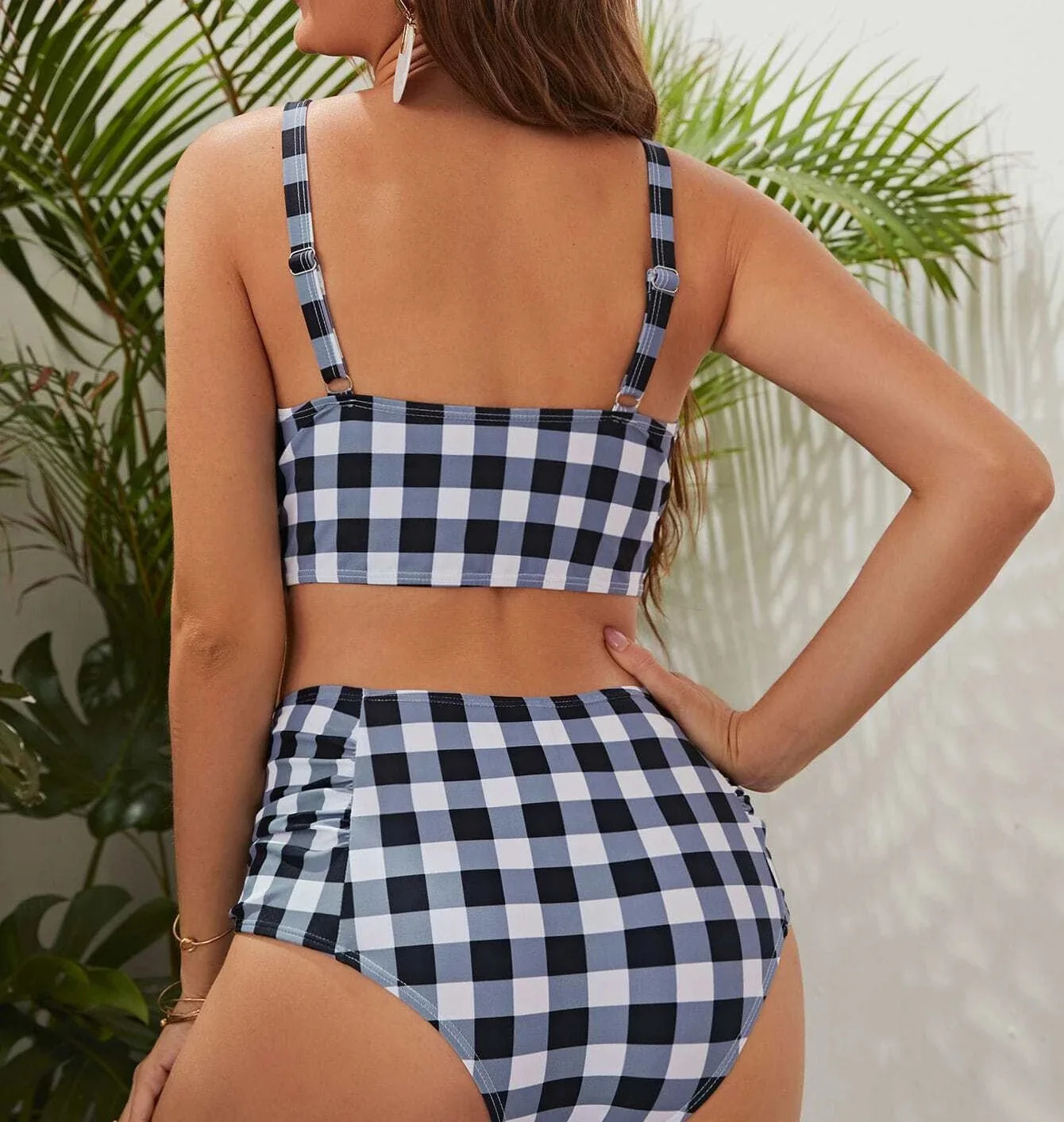 Swimwear Solid Color Split Bathing Suit Pregnant Women's Swimsuit Strap Short Sleeve High Waist Ruffle Beachwear New