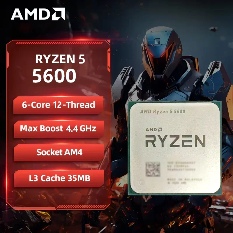 AMD Ryzen 5 5600 AMD R5 5600 CPU 6코어 12스레드 3.5GHz 언락 데스크탑 프로세서 소켓 AM4 게이밍 CPU (패키지 미포함)