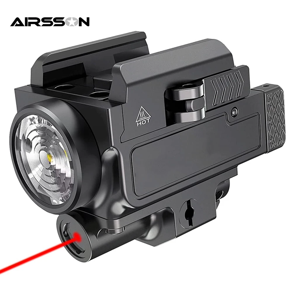 Tactical Flashlight Light Rechargeable Laser 800 Lumens Weapon Gun