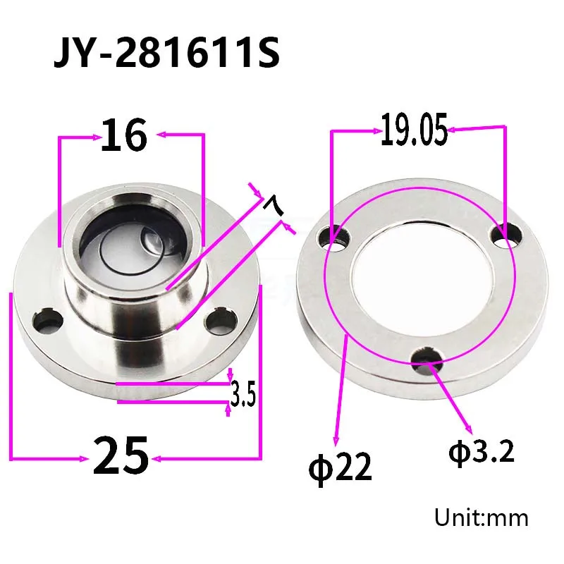 Haccury 소형 스테인레스 스틸 플랜지 버블 레벨 비드 블리스 터 D 25.5mm 28mm 35mm 기계 장비 레벨링 구성 요소 1PCS