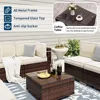 Patio Furniture Sets, 5 Pieces Modular Rattan Outdoor Patio Sectional Furniture Sofa Set, Wicker Patio Conversation Set 2