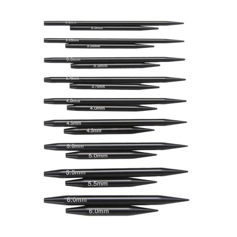 9 쌍 교환 가능한 원형 뜨개질 바늘 3.0mm-6.0mm 알루미늄 스웨터 바늘 크로 셰 뜨개질 용 보관 가방 포함