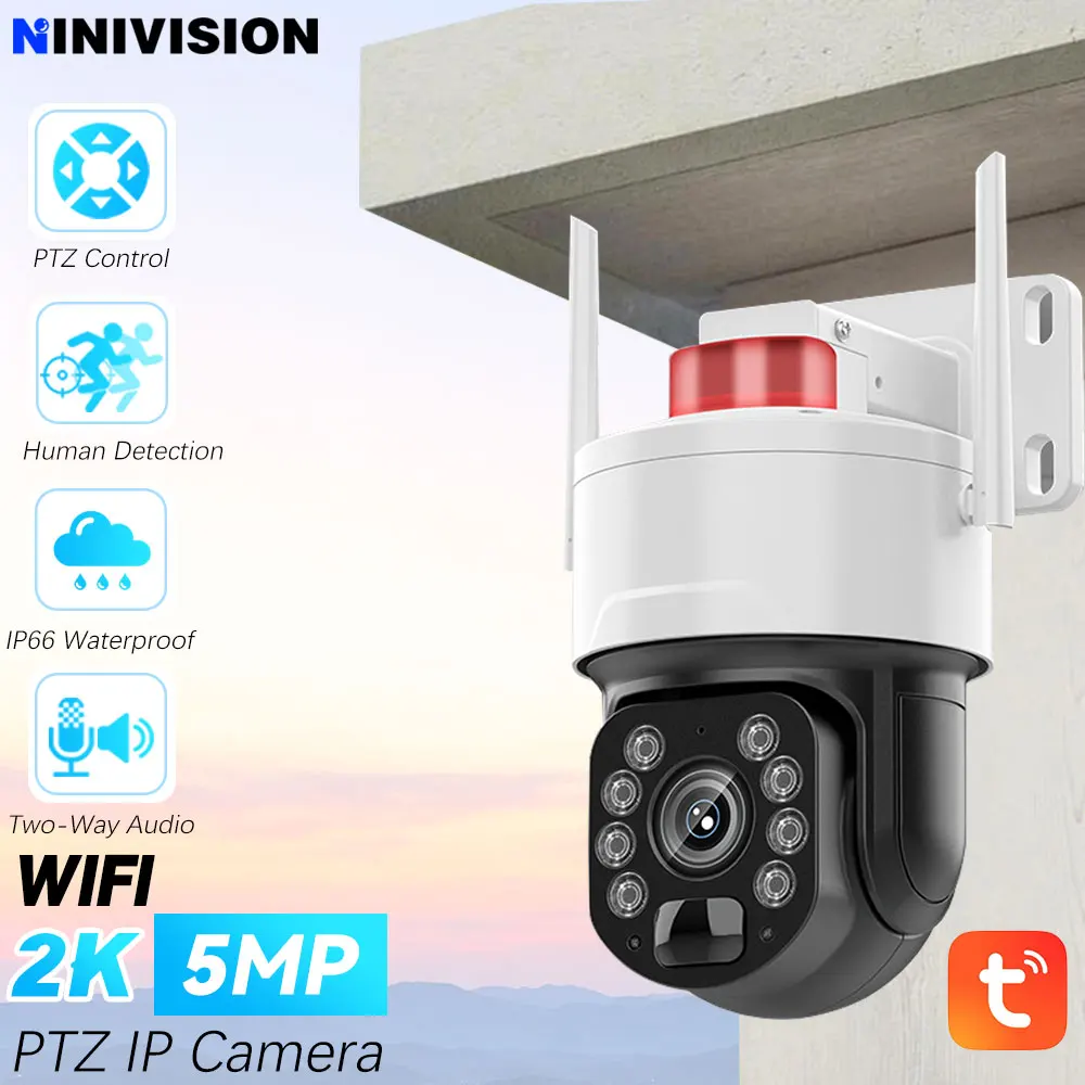 5MP 50X PTZ 광학 줌 투야 스마트라이프 홈 인체 감지 WiFi 카메라 실외 카메라 컬러 야간 투시 네트워크 CCTV 오디오