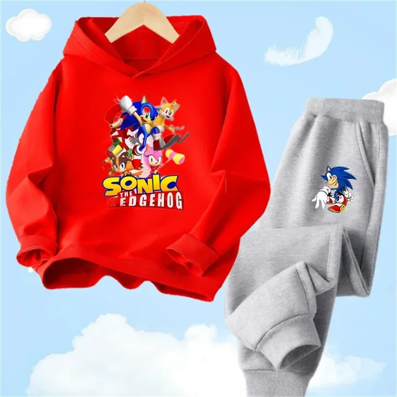 thumbnail image 1 of Ropa de bebé, ropa de abrigo para niño de 2 a 12 años, conjunto de sudadera con capucha, sudadera Sonic 2024 de primavera para niños, ropa para niña, madre e hijo, 1 of 5