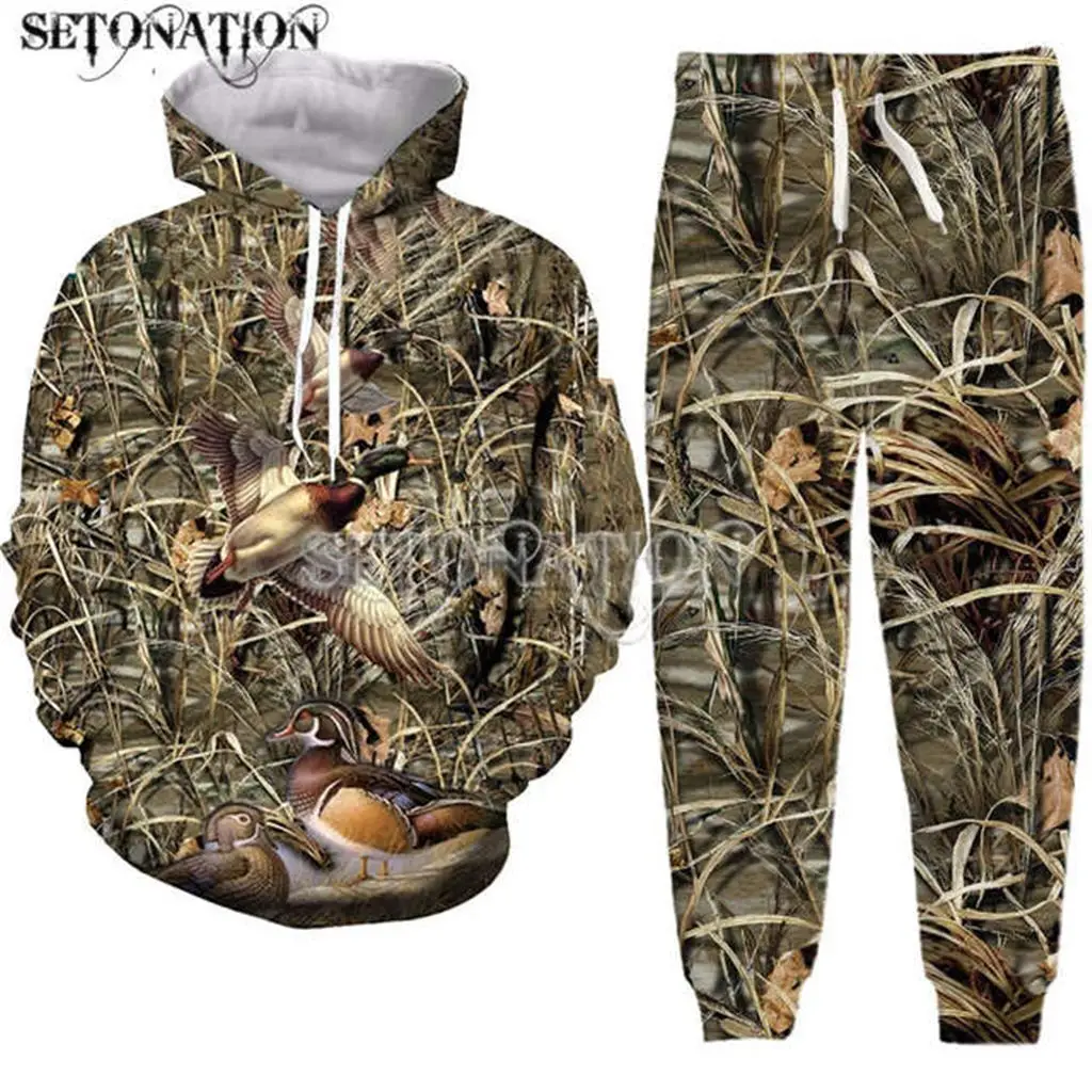 

Camo Hunting wild duck funny men women New 3D print High Quality napping fashion hoodies jacket pants Tracksuit dropshipping