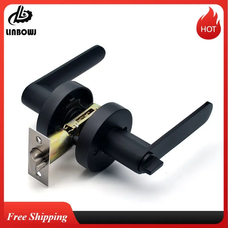 Avançado Zinc Alloy Porta Bloqueio Handle Canal Quadrado Máscara de Privacidade Indoor Quarto Banheiro Bar Bola Bloqueio