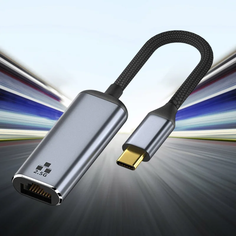 고속 C타입 케이블 변환기 네트워크 카드 USB 외부 네트워크 케이블 인터페이스, 드라이버 프리, 2.5G, Rj45, 2500M