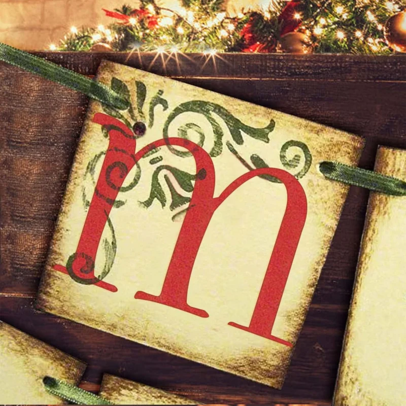 Vintage Christmas Banner Sign - Retro Victorian Style Indoor Decoration & Wall Art