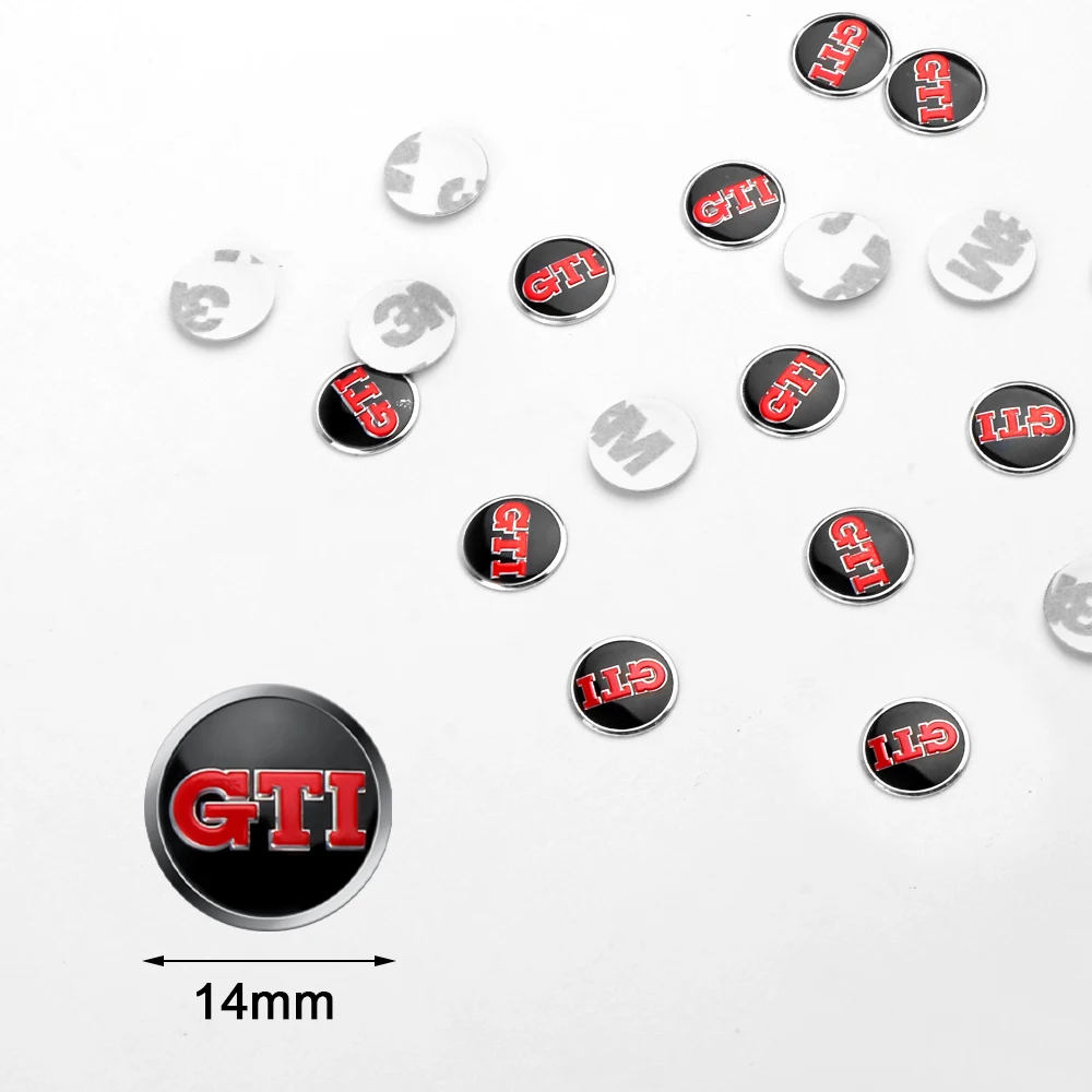 5/10/20PCS 14MM 자동차 키 쉘 원격 제어 로고 키 스티커 폭스바겐 GTI 폴로 샤란 골프 시로코 투란 Tcross Tiguan