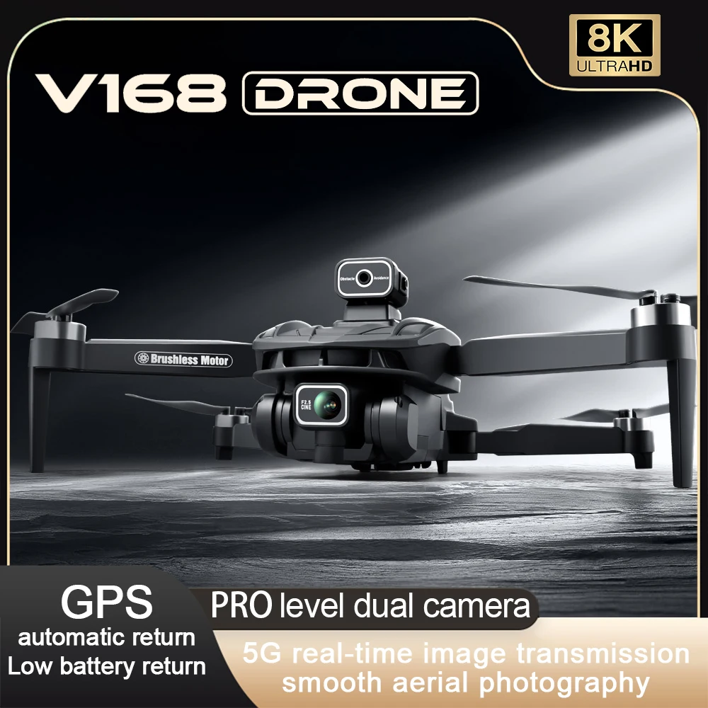 NewV168DroneProfessional8KHDDualCamera5GGPSObstacleAvoidanceOpticalFlowPositioning