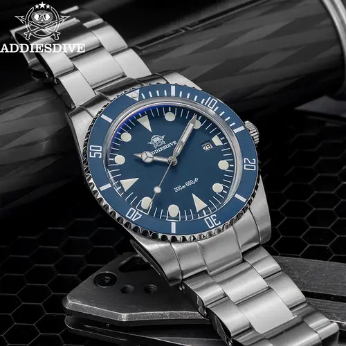 ADDIESDIVE Men's Diving Watch Stainless Steel Ceramic Bezel Quartz Watch Men's BGW9 Luminous 200m Waterproof  Men's Watch - Image 2