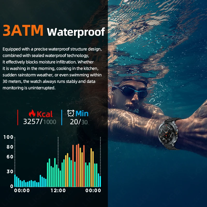 LIGE New Smart Watch Men GPS Watch Altimeter Barometer Compass Flashlight Bluetooth Call Waterproof Sport Fitness Smartwatch Man