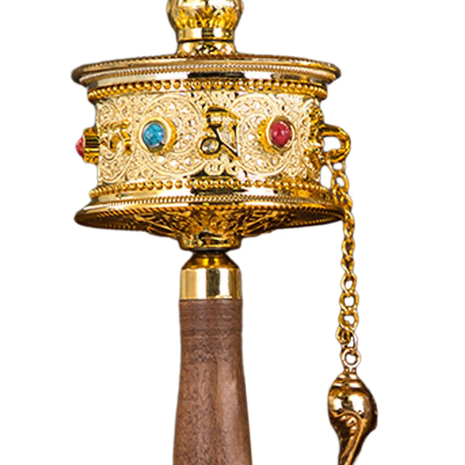 チベット仏教の祈りのホイール,芸術的な木製のハンドル,仏の