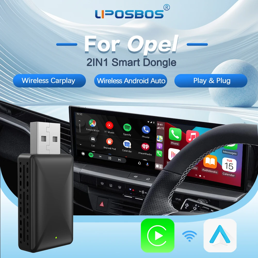 Adaptateur CarPlay Sans Fil Pour Opel Astra (2016-2024) - Plug & Play, Connexion Bluetooth Rapide Et Commande Vocale Intégrée