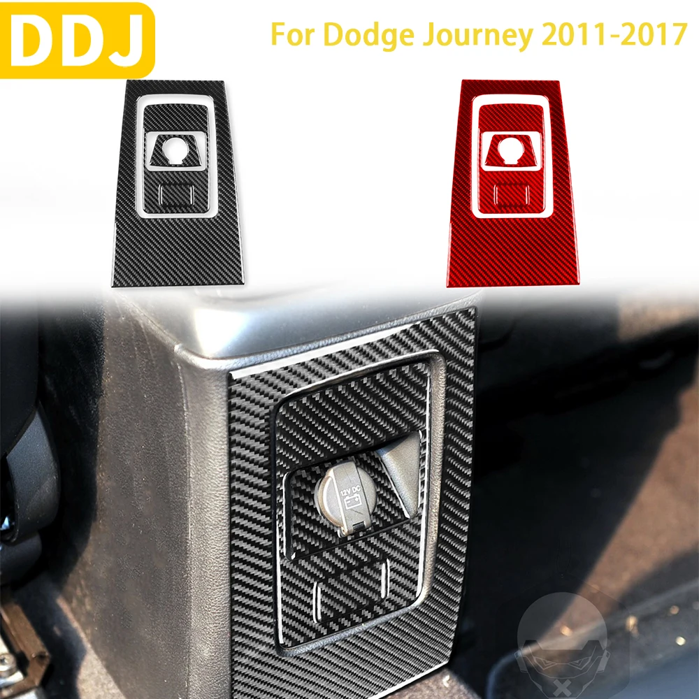 

For Dodge Journey 2011-2017 Accessories Carbon Fiber Car Interior Rear Storage Box Panel Sticker Decoration