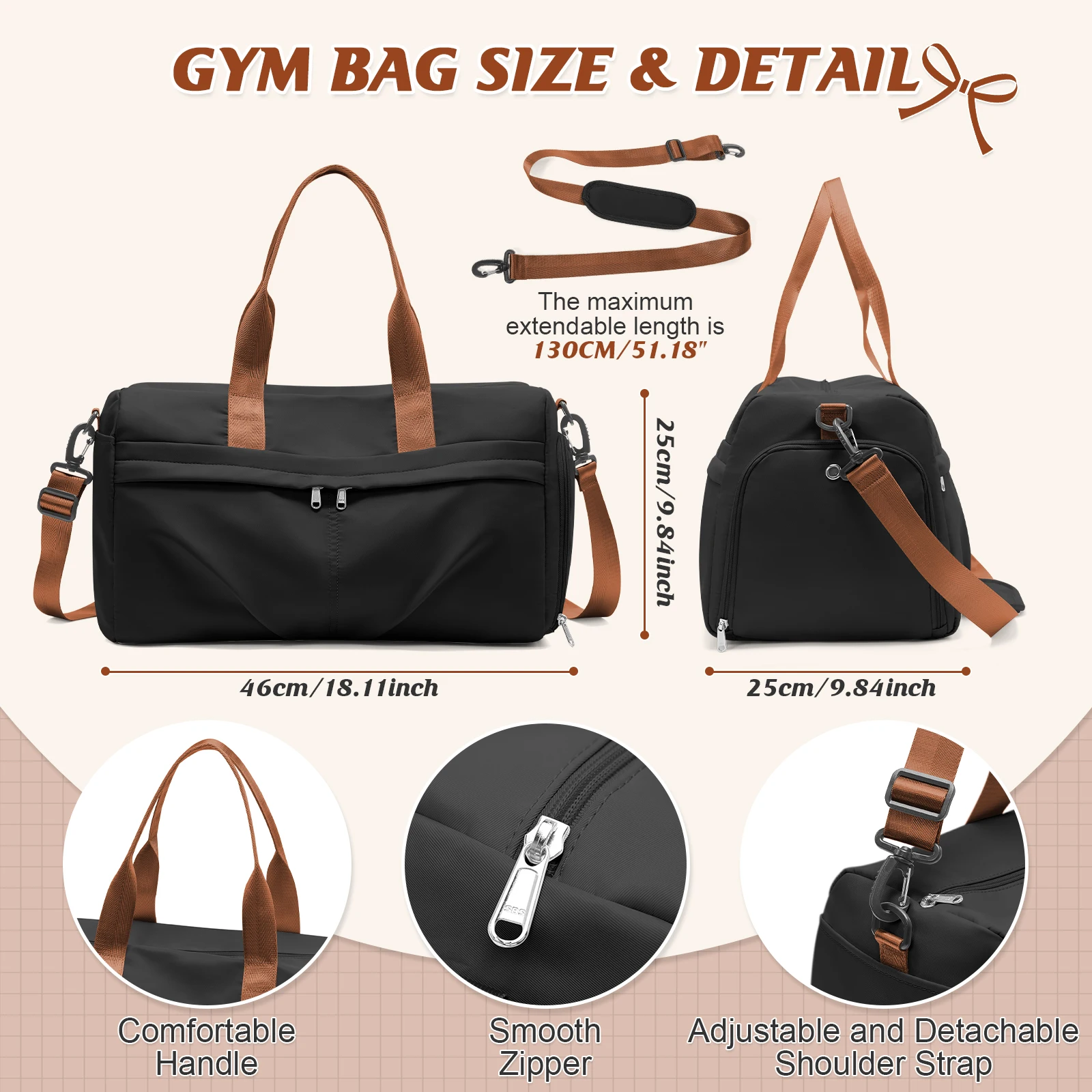 Travel Bags Tote Bag Backpack Hand Luggage, Crossbody Gym Bag For Men Women, Sports Overnight Bag Lightweight Carry-On, Weekend