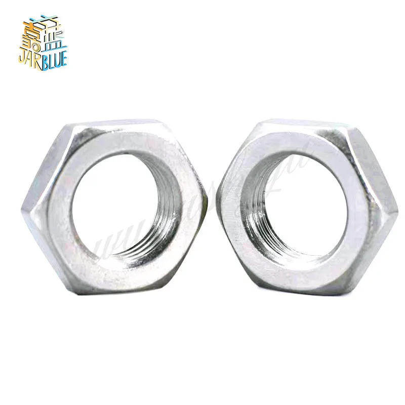 Hexagon nuts 5-10Pcs Fine Thread M6 M8 M10 M12 M14 M16 Pitch 0.75/1/1.25/1.5 304 A2 Stainless Steel Flat Hex Hexagon Thin Jam Nut DIN439