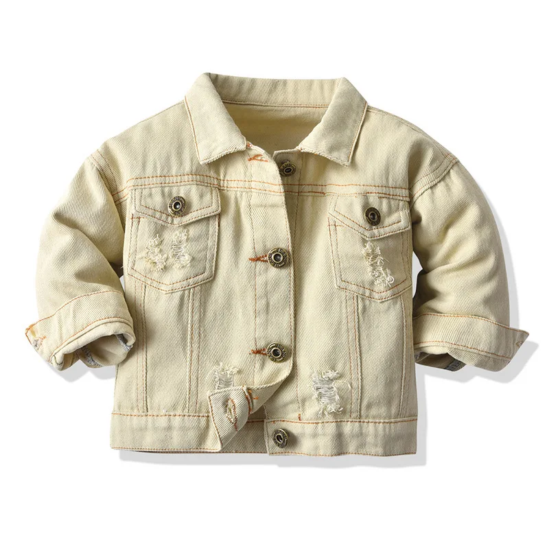 Boys Girls Tie Dye Denim Jacket Spring 2022 New Baby Jacket Baby Girl Outerwear Fashion Lapel Buttons Jacket Toddler Kids Coat fleece lined coat Outerwear & Coats