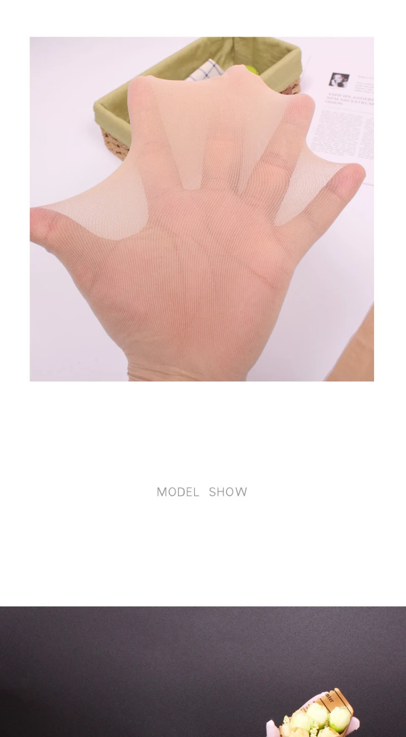 Women Man Thin High Elasticity Seamless Solid Soft Sexy Long Stockings Gloves Tight See Through Etiquette Cosplay Sun Protection