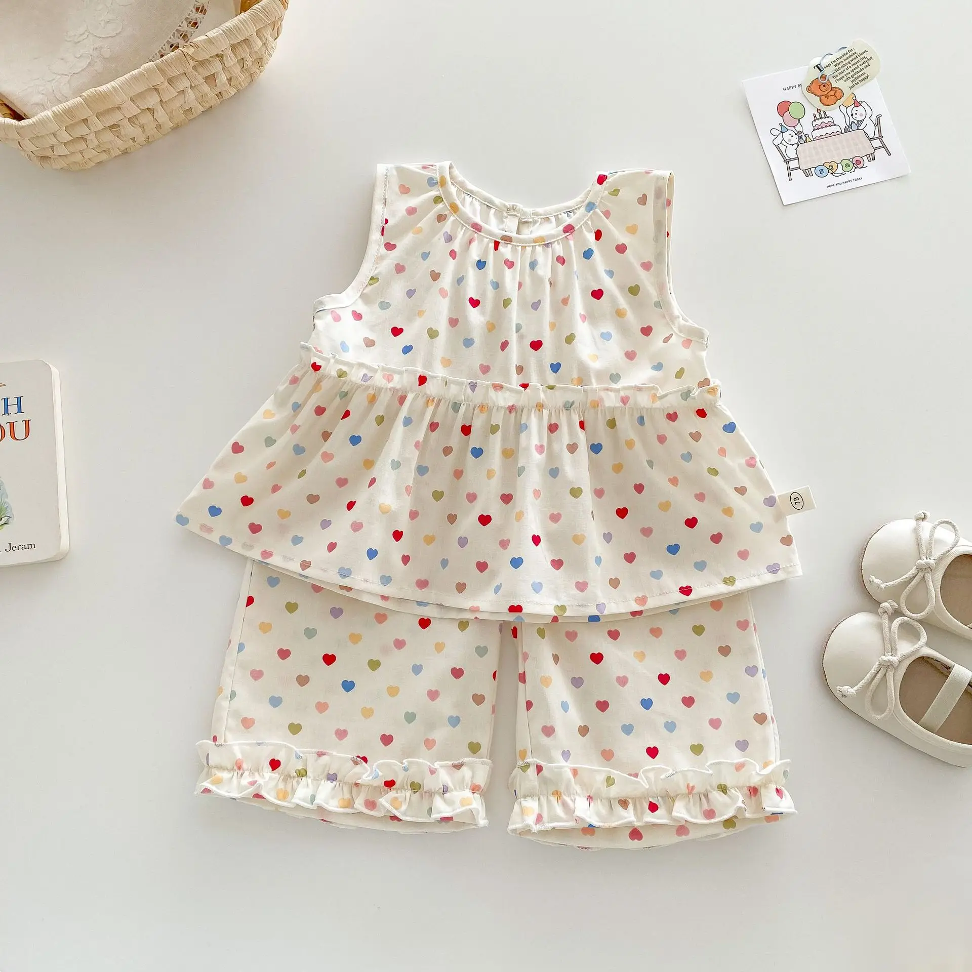 Girls Summer Sleeveless Blouse Set