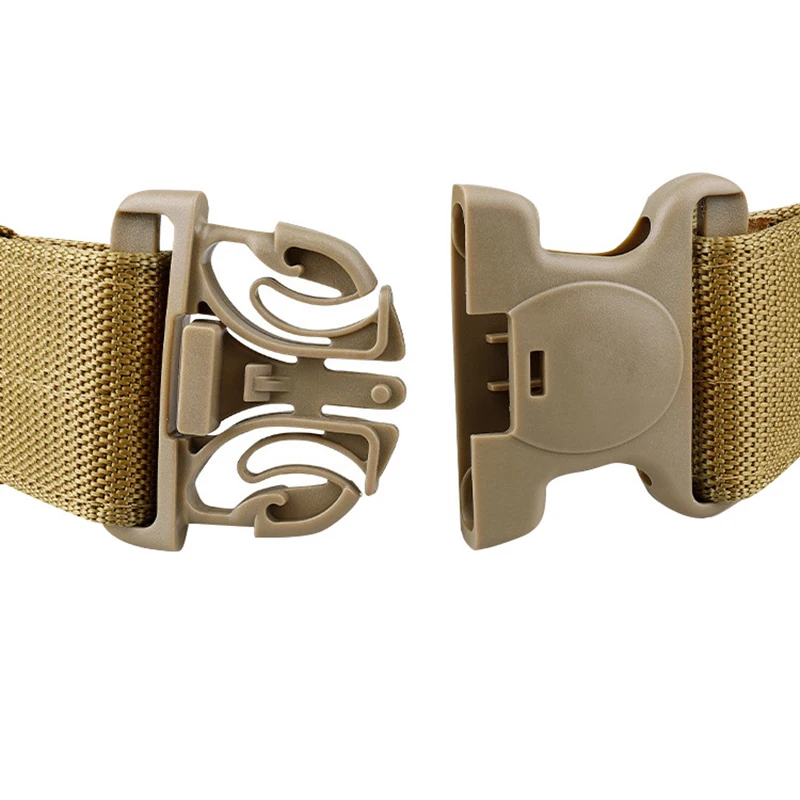 One Size Military Tactical Nylon Belt - Adjustable Metal Buckle, Fits Waist 42-46", Black
