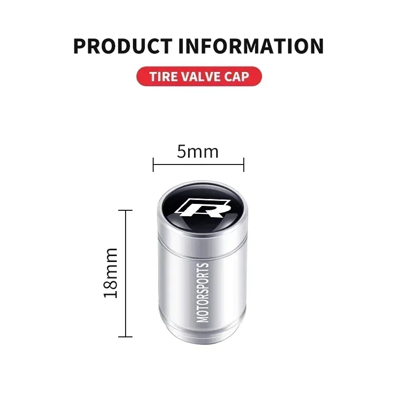 4Pcs 금속 자동차 휠 타이어 밸브 캡 VW 폭스바겐 GTI R Rline 골프 비틀 파사트 샤란 제타 용 방수 방진 커버