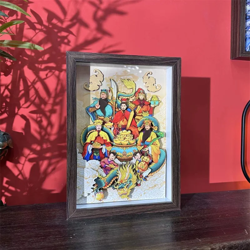 

Новый китайский стиль, в китайском стиле, пять дорожек богатства, трехмерная картина 3D, украшение для гостиной и спальни пай