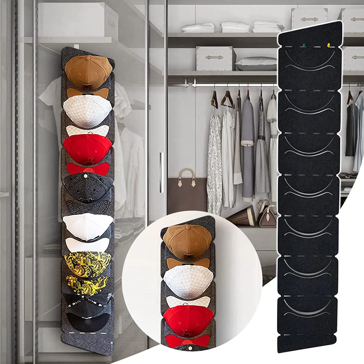 Baseball Hat Rack Door Back Hat Storage Holders Hanging Over the Door
