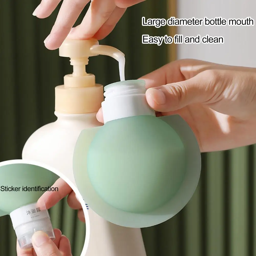 Durable Flexible Silicone Bottle Squeezeable Silicone Bottle Leak-proof Silicone Lotion Dispensers Portable for Traveling