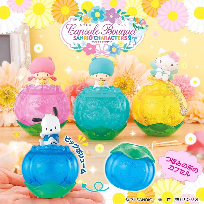 Originalità Sanrio Hello Kitty Pochacco Little Twin Stars Gashapon Kawaii Anime Figure Model Bud Small Box Dolls Girls Toys