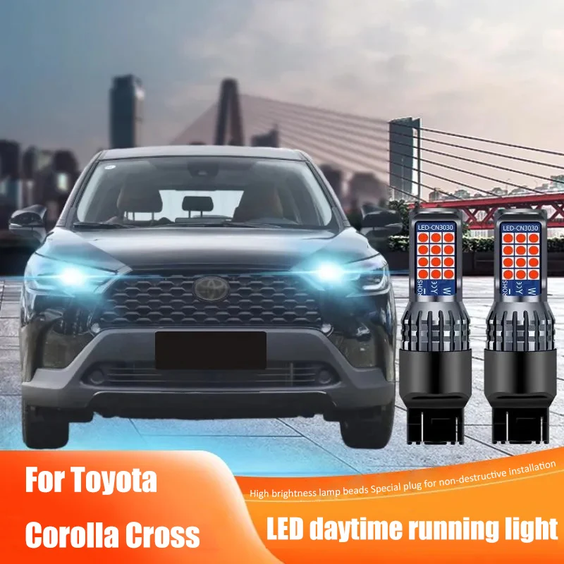 2Pcs Day Running Light Per Toyota Corolla Cross Led Side Marker Lamp Lampadina T20 Super Luminosa