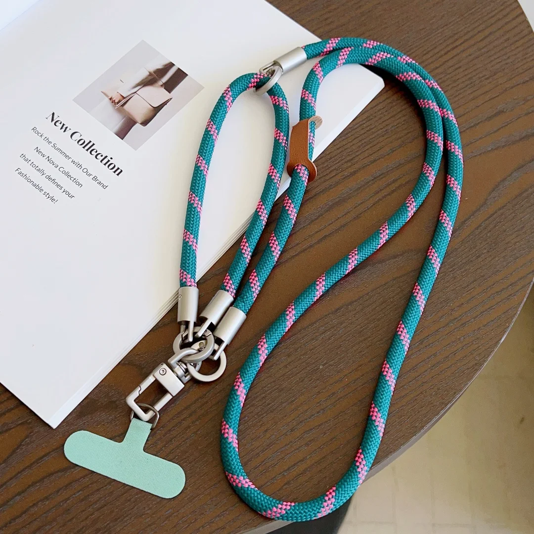 Versatile Dual-Use Lanyard and Cross-Body Strap Keychain in Solid Color for Mobile Device Holders