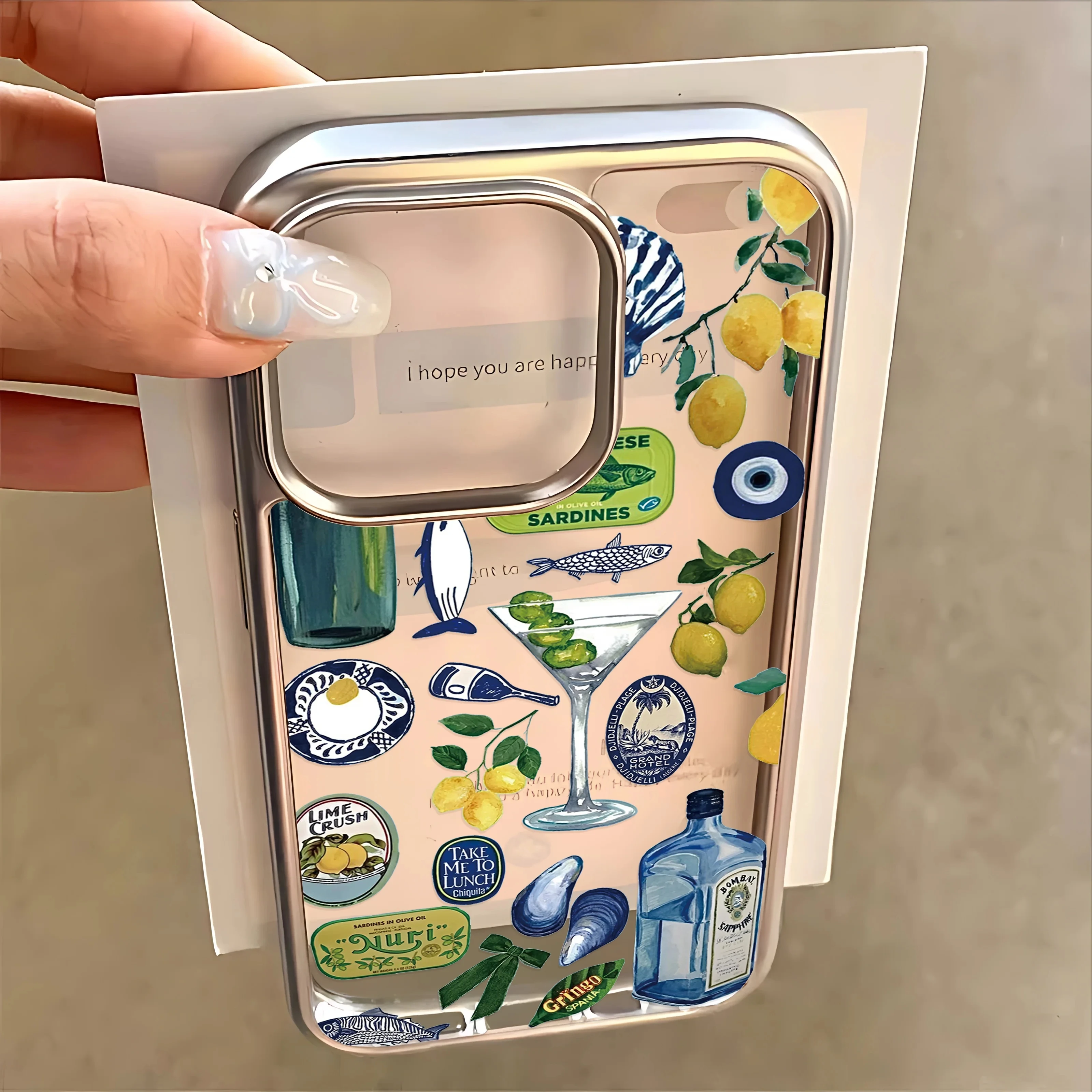 Luxury Seaside Scenery Wine Lemon Phone Case - Y2K Shockproof Cover
