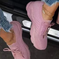 Women's Sneakers Breathable Casual Women Socks Shoes Lace Up Ladies Flats Female Spring Vulcanized Running Zapatillas De Mujer 1