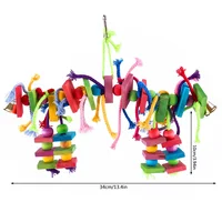 Wooden Parrot Toys Bird Cage Hanging Chewing Toys Multicolored Parrot Foraging Blocks for Birds Parrots Parakeets Pet Product 2