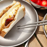 1set Outdoor Camping Lightweight Titanium Chopsticks Spoon Fork Corrosion-Resistant for Home Hiking Picnic Tableware 3