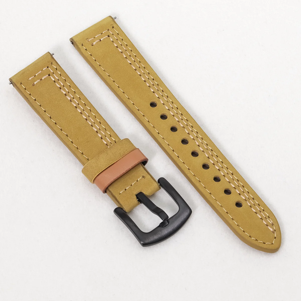 Premium Leather Watch Band - 20mm/22mm Sizes - Elegant Wrist Bracelet