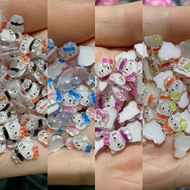 48pcs Cute Hello Kitty Design Nail Art Mini Rhinestones Flatback Kawaii  Charms DIY Crafts Stones for Manicure Nail Charms Gift - AliExpress