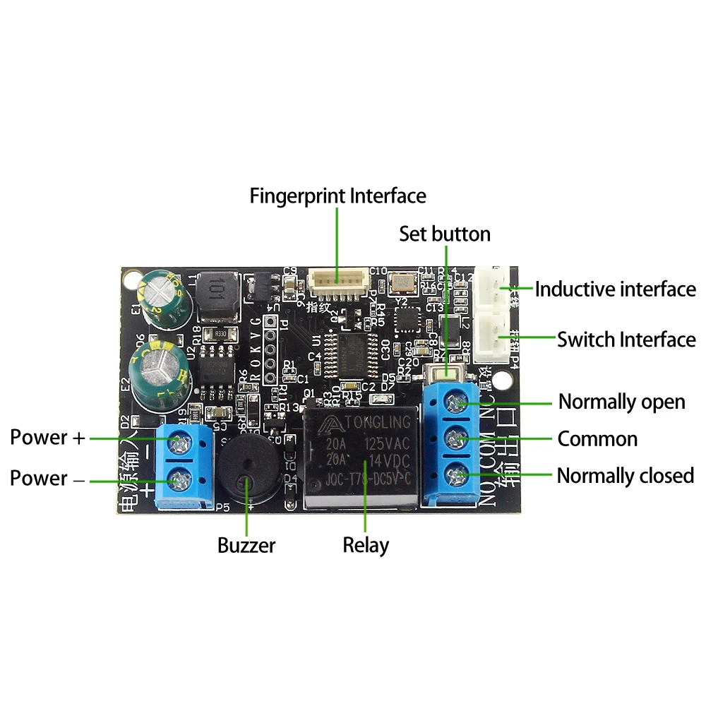 Mobile phone NFC induction relay module DC10V-120V fingerprint access control panel IC card controller car door unlock DIY