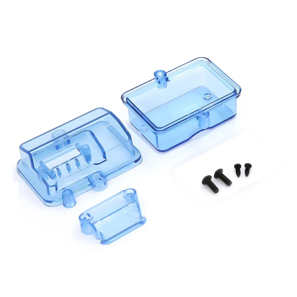 Angle du boîtier récepteur étanche P2047 pour voiture RC 1/10 Short Course Slash HQ727, détail des joints d'étanchéité.