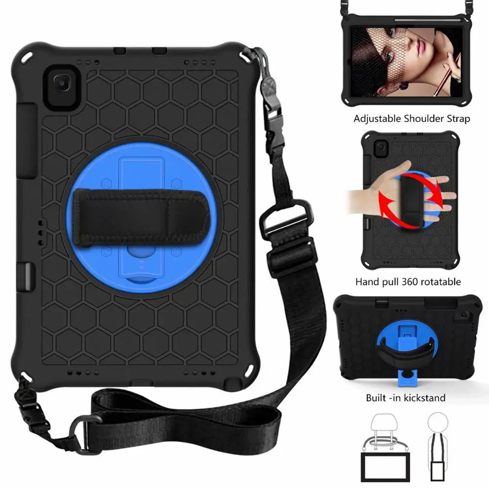 

Case For Samsung Galaxy Tab S6 Lite 10.4 2020 SM-P610 SM-P615 Kids Safe Shockproof Combo Hand Strap Stand Tablet Cover+pen