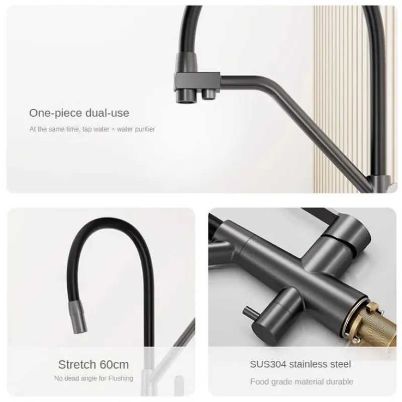 صنبور المطبخ 3 في 1، مصنوع من الفولاذ المقاوم للصد...