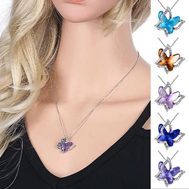 Purple Butterfly Necklace – LillieShop